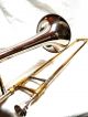 Antique Buescher Aristocrat Trombone Horn 372295 Mouthpiece & Wood Case Nr Brass photo 5