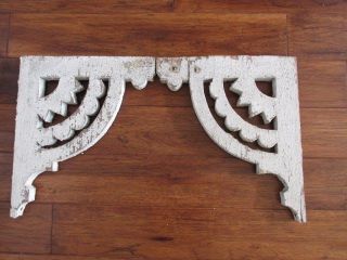 The Best Pair Old Architectural Corbels Or Brackets Very Ornate Chippy White photo
