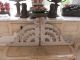 The Best Pair Old Architectural Corbels Or Brackets Very Ornate Chippy White Corbels photo 3