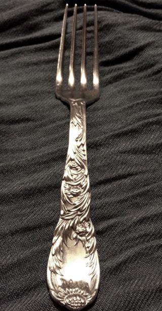 Tiffany & Co Dinner Fork Chrysanthemum Sterling Silver Old Date 