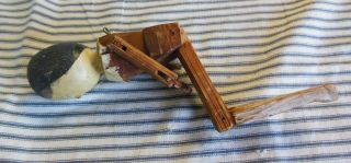 Vintage Primitive Folk Art Doll Carved Wood Jointed Early Arthritic Joints photo