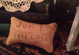 Grubby Christmas Joy Primitive Pillow Ornament/tuck/pin Keep - 