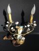 Ant/vint.  French Gilt - Metal / Ceramic/porcelain Bird &flowers Lamp This Lamps photo 2