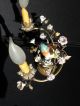 Ant/vint.  French Gilt - Metal / Ceramic/porcelain Bird &flowers Lamp This Lamps photo 5