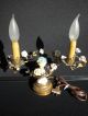 Ant/vint.  French Gilt - Metal / Ceramic/porcelain Bird &flowers Lamp This Lamps photo 6