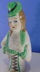Antique Vtg Half Doll Pincushion Irish Green Hat Molded Hair Cabinet Sewing Home Pin Cushions photo 1
