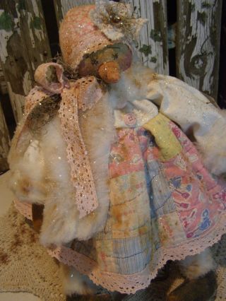 Primitive Snowman Doll Antique Quilt,  Old Photo,  Old Lace,  Folk Art Snowman Doll photo