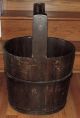 1800 ' S Antique Primitive Handled Oval Wood & Wrought Iron Well Water Bucket/pail Primitives photo 2