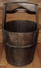 1800 ' S Antique Primitive Handled Oval Wood & Wrought Iron Well Water Bucket/pail Primitives photo 3