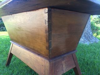 Primitive Early American Dough Box Table Pumpkin Pine photo