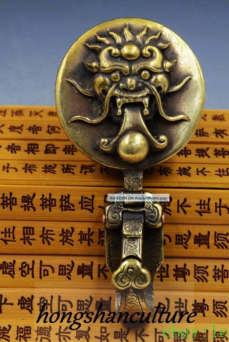 Uniquechinese Old Copper Handwork Carving Dragon Belt Buckle Other Chinese Antiques photo