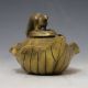 Chinese Brass Hand - Carved Leaves Shape Teapot W Qianlong Mark Csyb297s Teapots photo 1