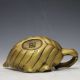 Chinese Brass Hand - Carved Leaves Shape Teapot W Qianlong Mark Csyb297s Teapots photo 4