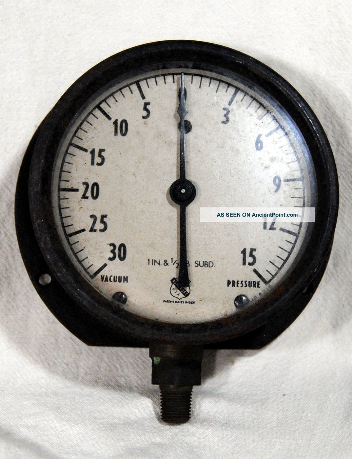 Ashcroft Gauge Pressure Water Air Steam Industrial Usa Steampunk Parts Old 2 Lb, Other Mercantile Antiques photo