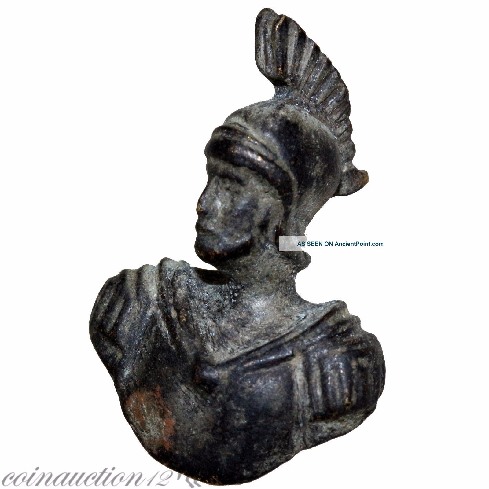 Museum Quality Roman Bronze Mars Bust Applique Circa 100 - 300 Ad Roman photo