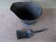 Antique Coal Scuttle Hod Bucket Primitive 17 Metal,  Ash Shovel,  Bail Handle,  Cm Hearth Ware photo 2