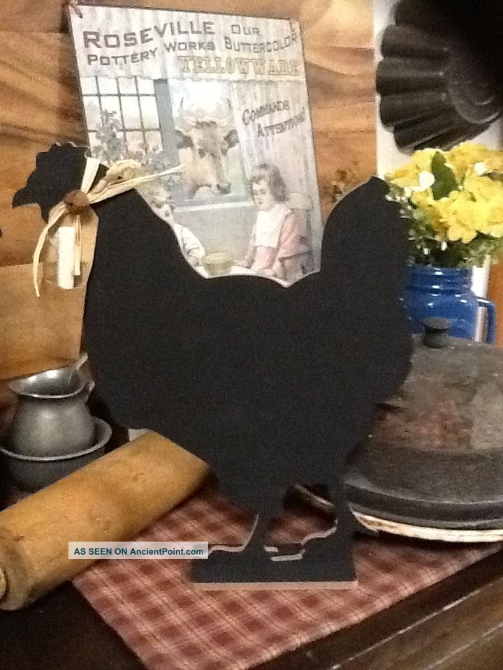 Primitive Country Chalkboard Rooster Home Decor Primitives photo