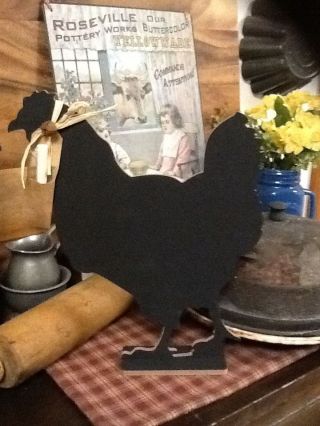 Primitive Country Chalkboard Rooster Home Decor photo
