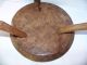 Antique Primitive Wooden Ash Burl Small Milking Stool Bench 3 Legs Mortised Primitives photo 9