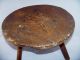 Antique Primitive Wooden Ash Burl Small Milking Stool Bench 3 Legs Mortised Primitives photo 1