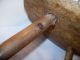 Antique Primitive Wooden Ash Burl Small Milking Stool Bench 3 Legs Mortised Primitives photo 3
