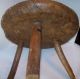 Antique Primitive Wooden Ash Burl Small Milking Stool Bench 3 Legs Mortised Primitives photo 4