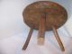 Antique Primitive Wooden Ash Burl Small Milking Stool Bench 3 Legs Mortised Primitives photo 6