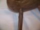Antique Primitive Wooden Ash Burl Small Milking Stool Bench 3 Legs Mortised Primitives photo 7