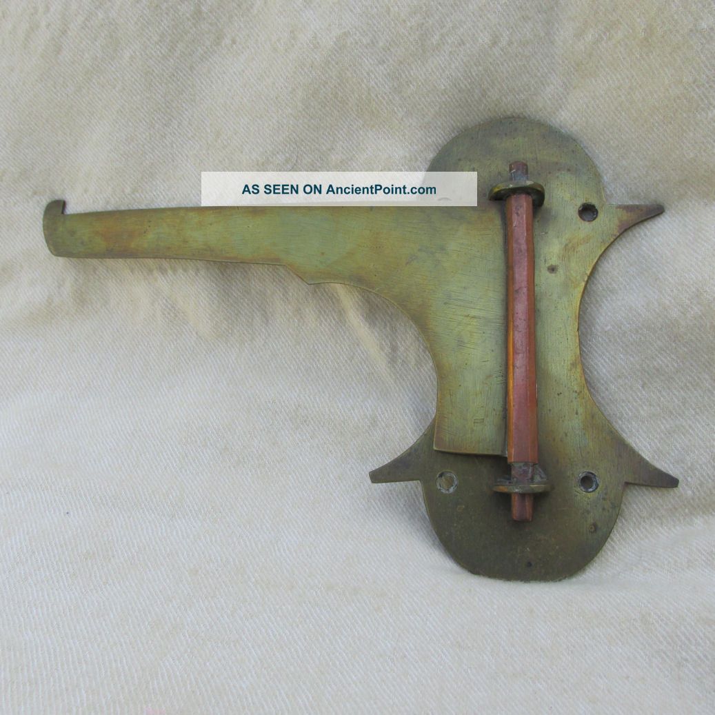 Antique Primitive 19thc Brass & Copper Wall Hook,  Hearth,  Plant Etc. Primitives photo