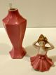 Art Deco Bavaria Ballerina Perfume Bottle/ Rare Antique Pink Porcelain Figure Perfume Bottles photo 2