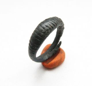 Ancient Old Viking Bronze Decorated Ring (avg12) photo