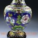 Chinese Handwork Brass Cloisonne Peony Vase Vases photo 2