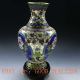 Chinese Handwork Brass Cloisonne Peony Vase Vases photo 3