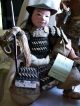 Unusual 4 Vintage Kabuto War Samurai Display Dolls Royal Guards Glass Eyes Armor photo 2