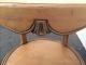 Rustic Vintage Leather Top Side Table French Provincial Two Tier Carved Wood Post-1950 photo 10