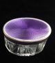 Vintage Crystal & Purple Guilloche Enamel Vanity Box Boxes photo 3