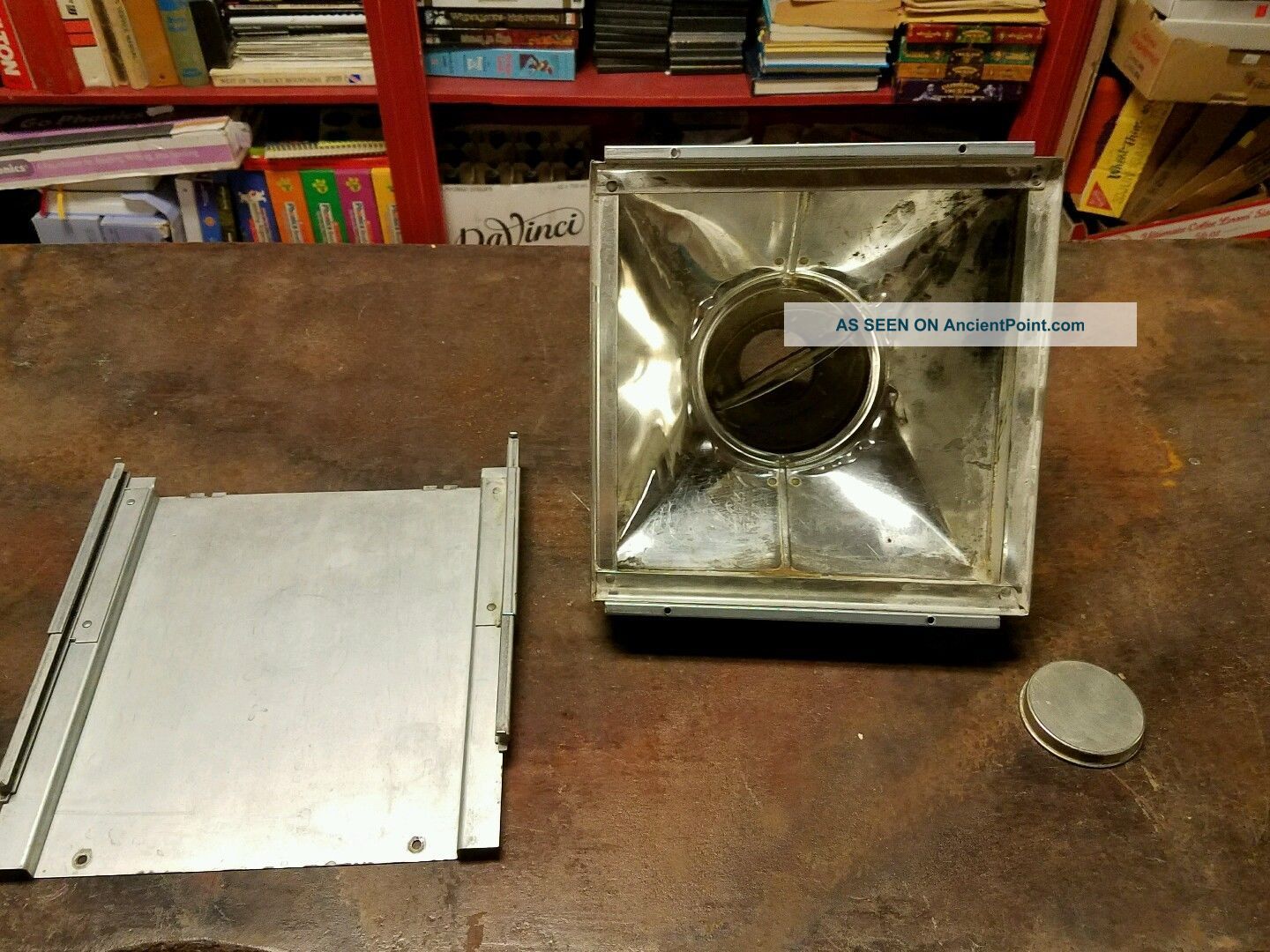 Vintage Hoosier Kitchen Cabinet Metal Slide Out Flour Bin W/ Crank Sifter 10x11 