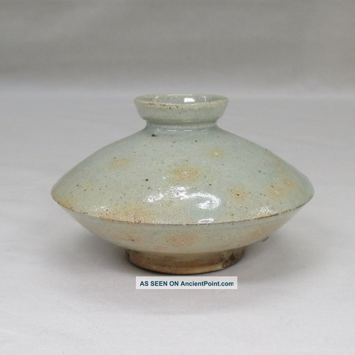 E047: Korean Old Joseon Dynasty Pottery Oil Pot With Appropriate Work And Tone Korea photo