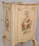 Louis Xiv Vintage 1940 ' S Hand Painted Floral French Side Table 3 Drawers Unknown photo 8