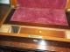 Antique Victorian Wood Lap Desk Folding Writing Desk Or Box With Key 1800-1899 photo 6