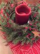 Primitive Country Nwt Christmas Berry Rusty Star Candle Ring Wreath 5 