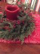 Primitive Country Nwt Christmas Berry Rusty Star Candle Ring Wreath 5 