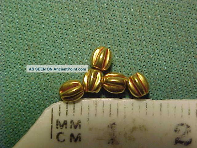 5 Roman Gold Beads Circa 100 - 400 Ad Roman photo