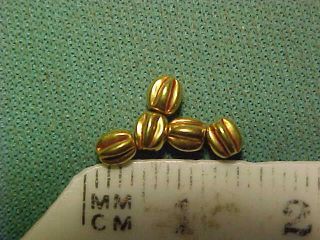 5 Roman Gold Beads Circa 100 - 400 Ad photo