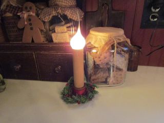 Primitive Electric Spool Lamp With Large Silicone Bulb,  Soft Candle Ring - photo