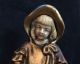 Old Vintage Antique Girl Art Deco Hirsch Metal Celluloid Marble Ashtray Figure Metalware photo 2