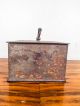 Antique Miniature Small Metal Strong Box Jewelry Safe With Key 19th Century Safes & Still Banks photo 10