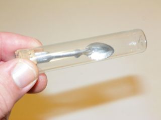 Unique & Unknown - Use Medical Spoon In Corked Glass Vial In Metal Cap Tube Case photo