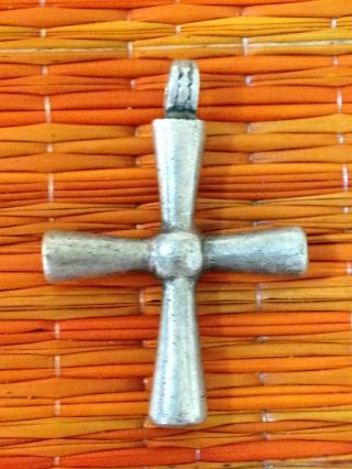 Old Ethiopian Silver Cross - Early 1900s African 49x35 Mm Trade Bead/pendant photo