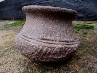 Early Antique Primitive Hand Thrown & Decorated Pottery Tribal Vessle Pot Bowl photo